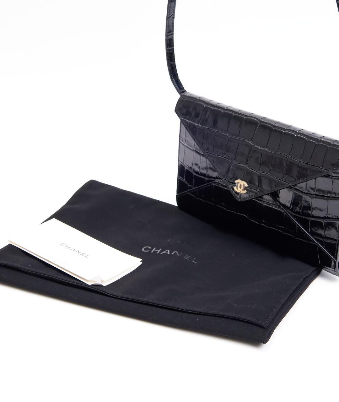 CHANEL Черная кожаная сумка через плечо, фото 3