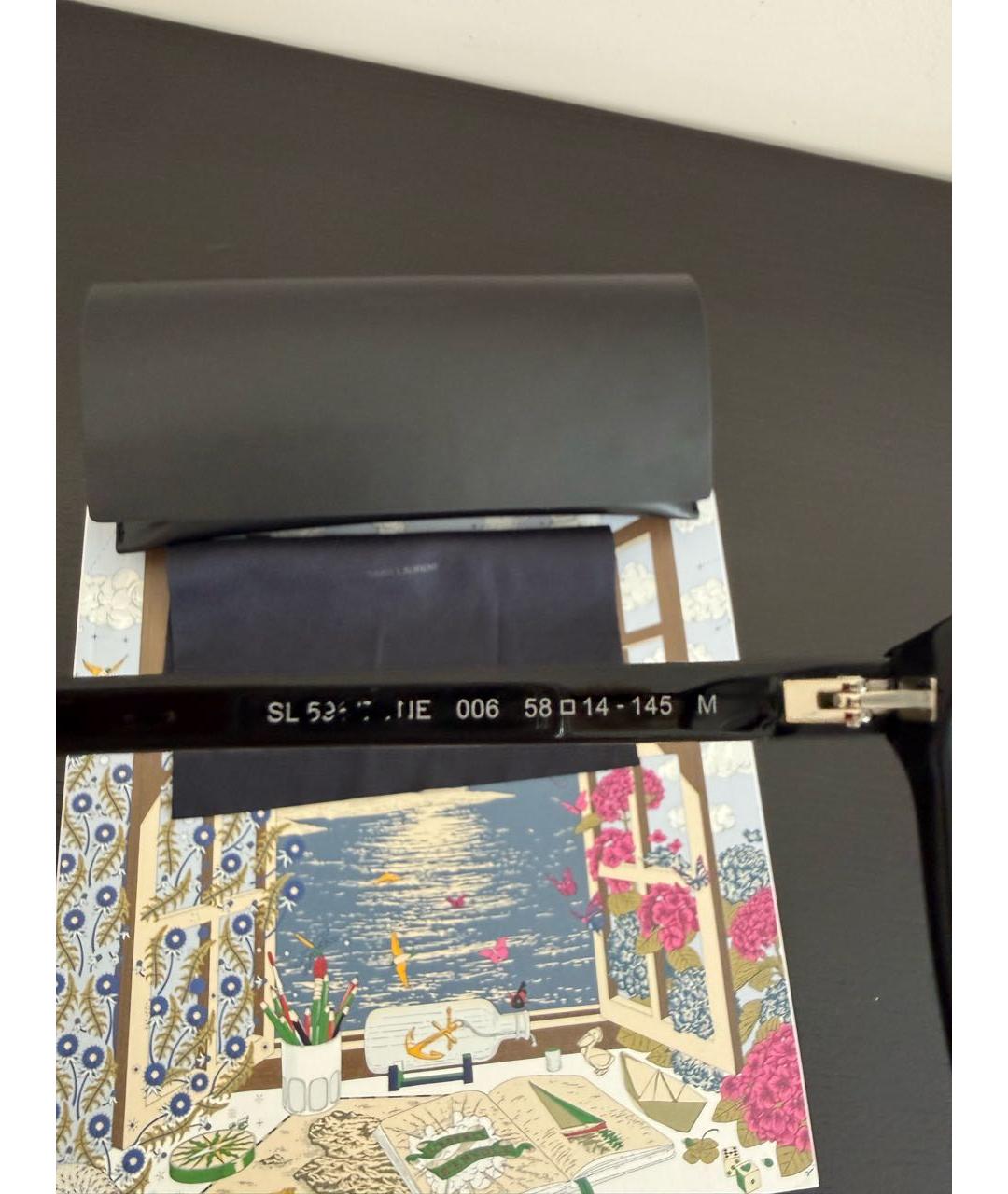 SAINT LAURENT Черные пластиковые солнцезащитные очки, фото 5