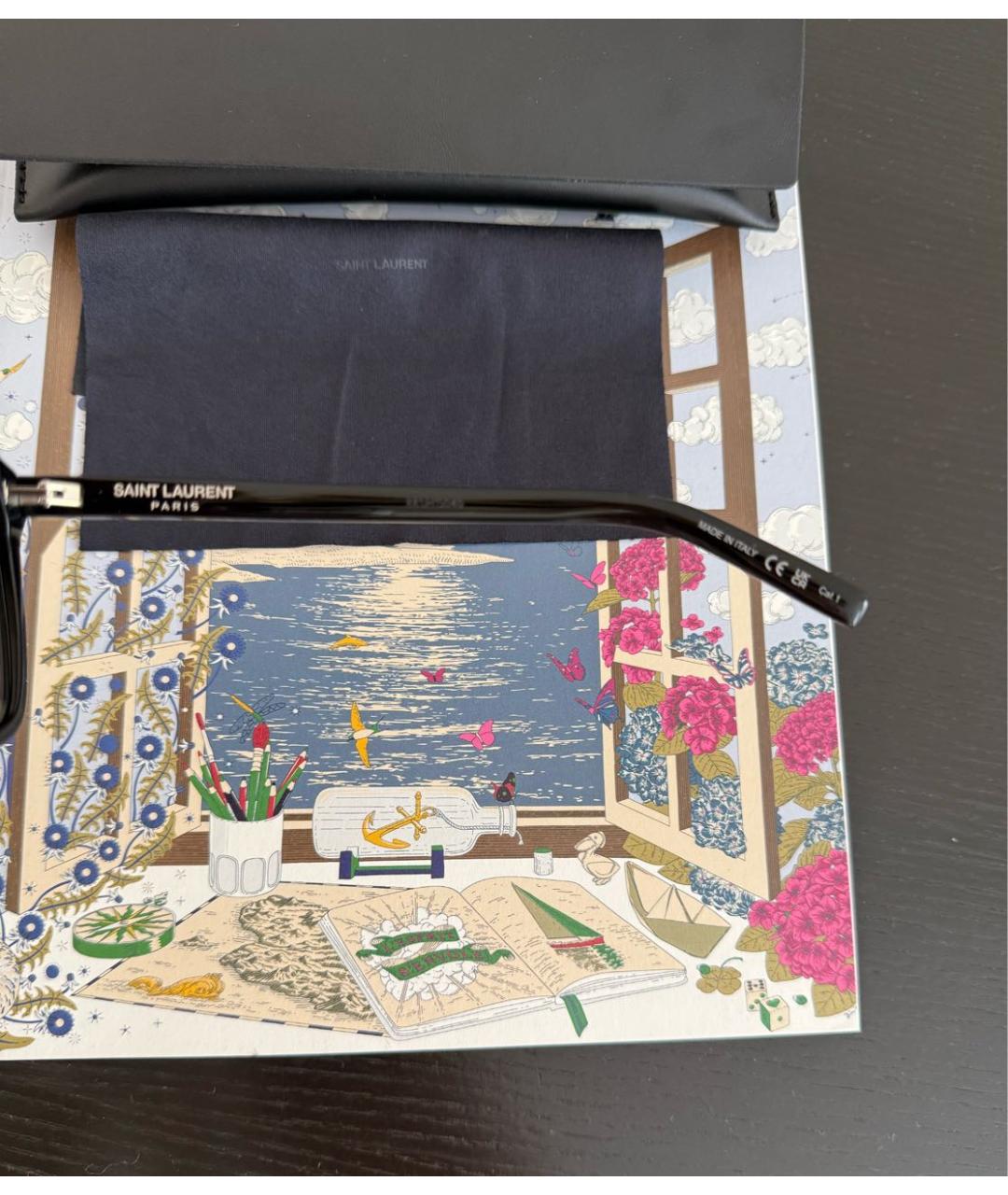 SAINT LAURENT Черные пластиковые солнцезащитные очки, фото 7