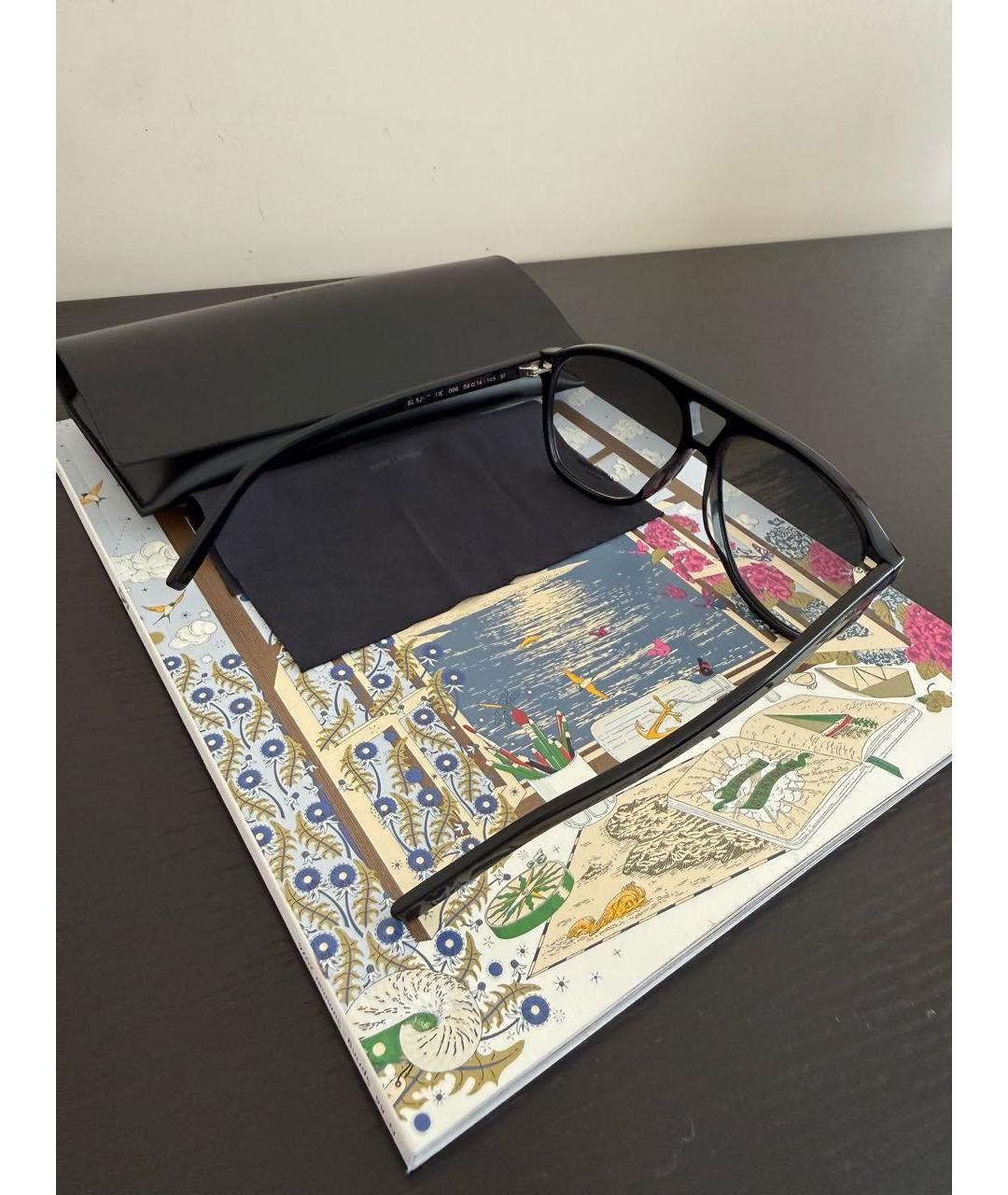 SAINT LAURENT Черные пластиковые солнцезащитные очки, фото 8