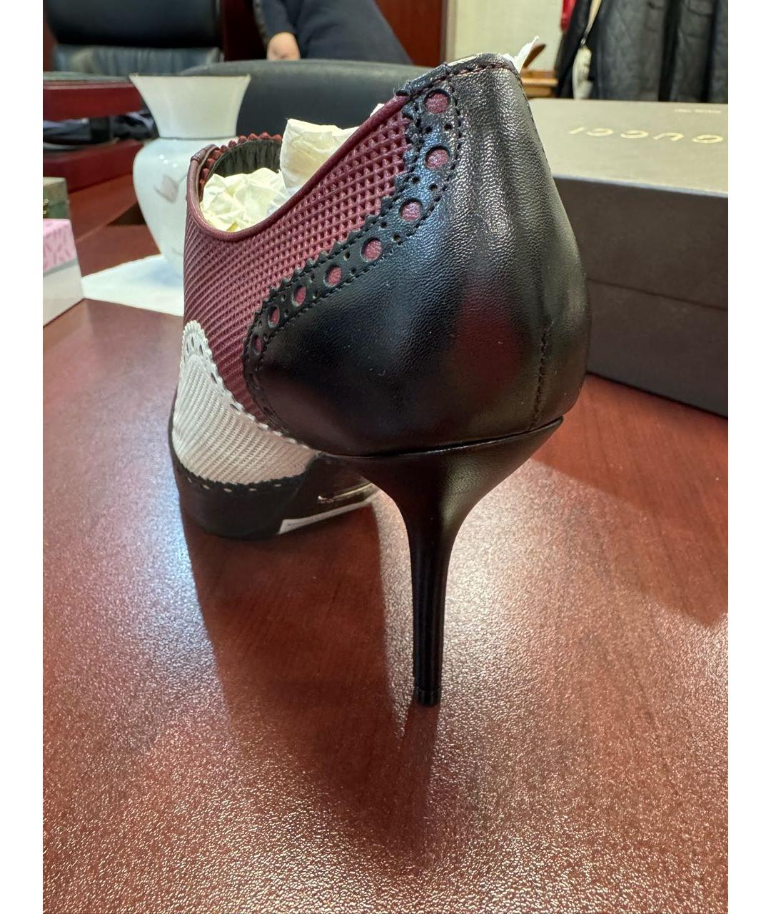 GUCCI Бордовые кожаные ботильоны, фото 7