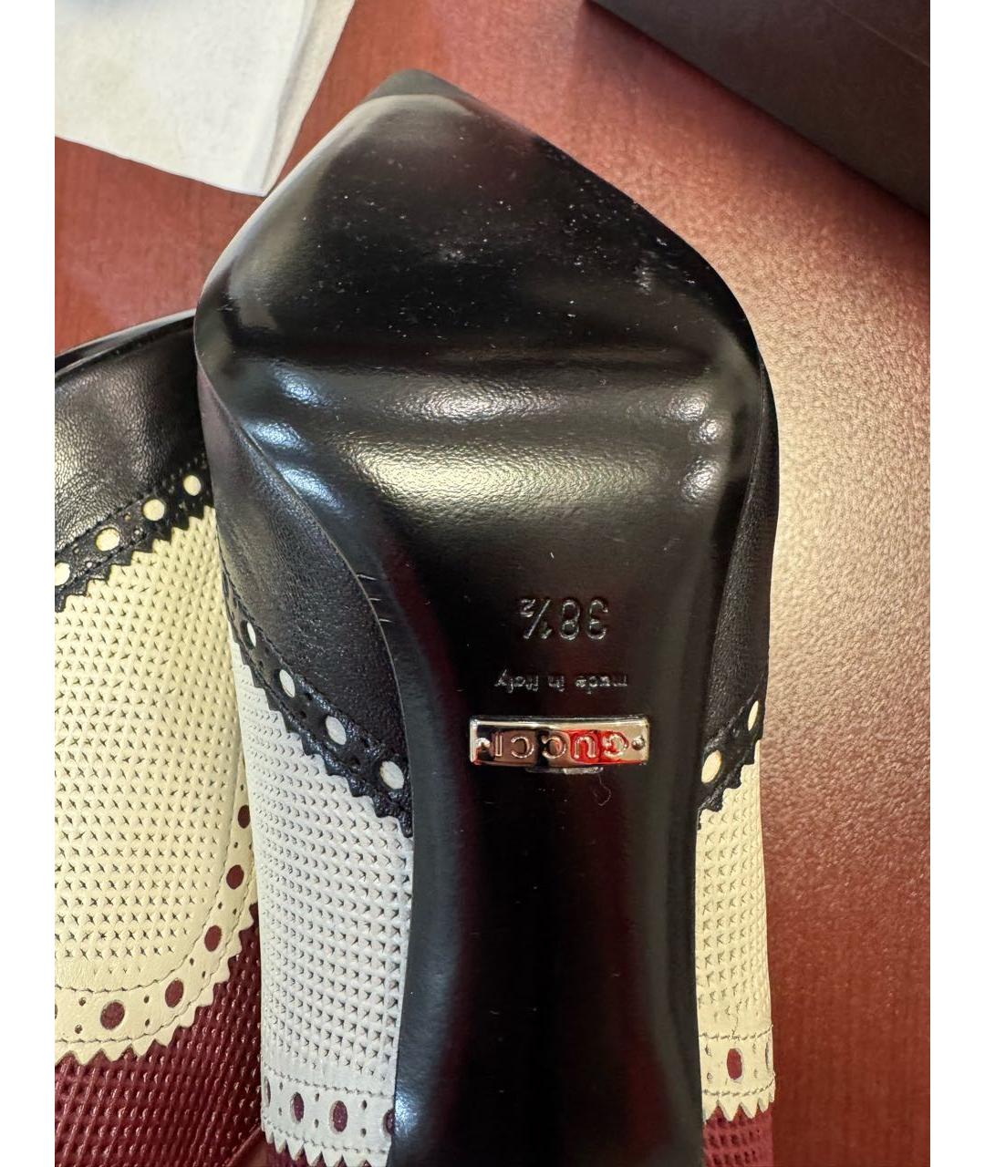 GUCCI Бордовые кожаные ботильоны, фото 5