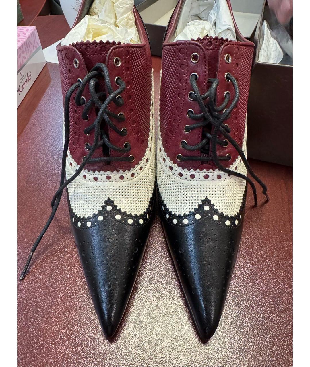 GUCCI Бордовые кожаные ботильоны, фото 2