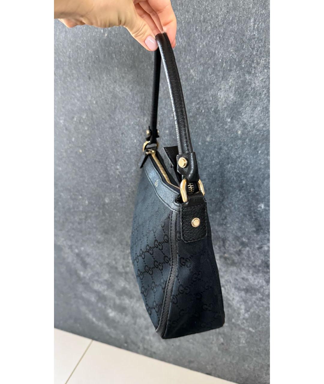 GUCCI Черная кожаная сумка с короткими ручками, фото 5