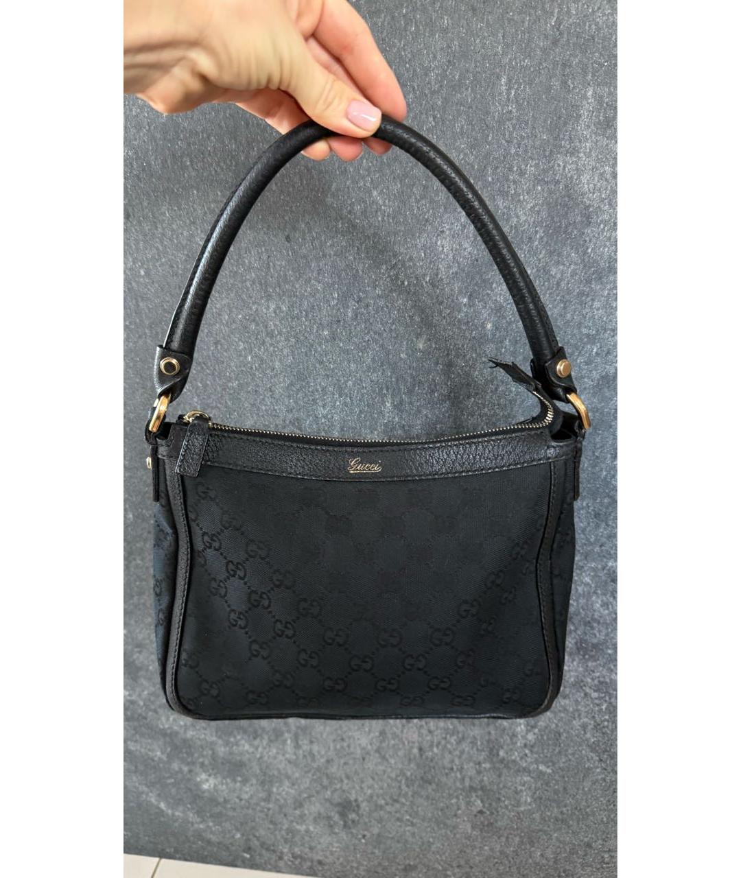 GUCCI Черная кожаная сумка с короткими ручками, фото 9