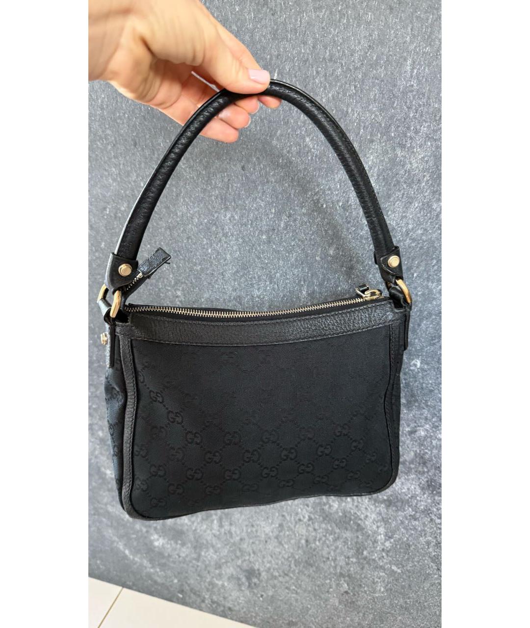 GUCCI Черная кожаная сумка с короткими ручками, фото 4