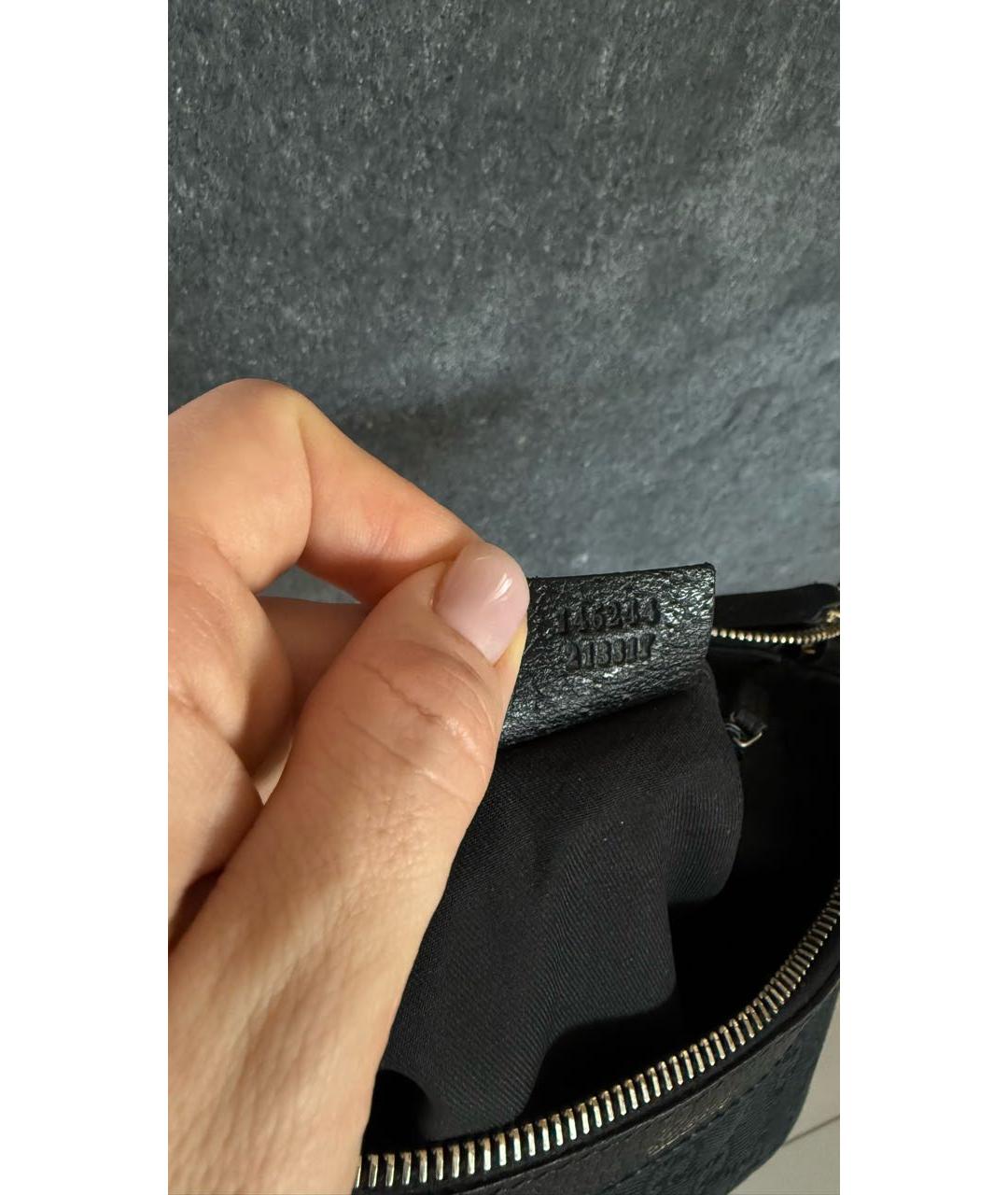 GUCCI Черная кожаная сумка с короткими ручками, фото 8