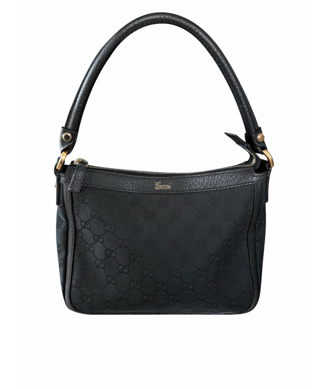 GUCCI Черная кожаная сумка с короткими ручками, фото 1