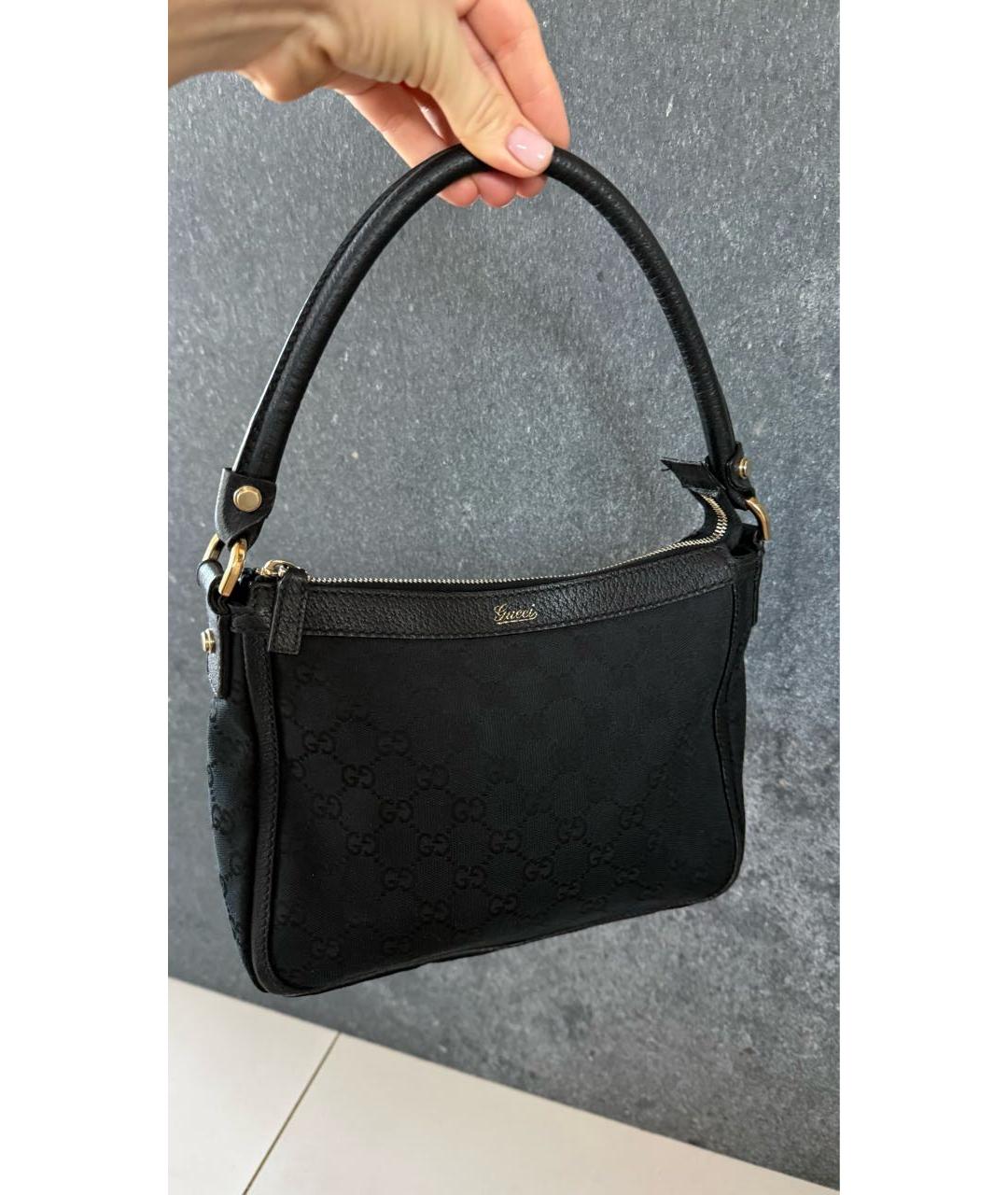 GUCCI Черная кожаная сумка с короткими ручками, фото 3