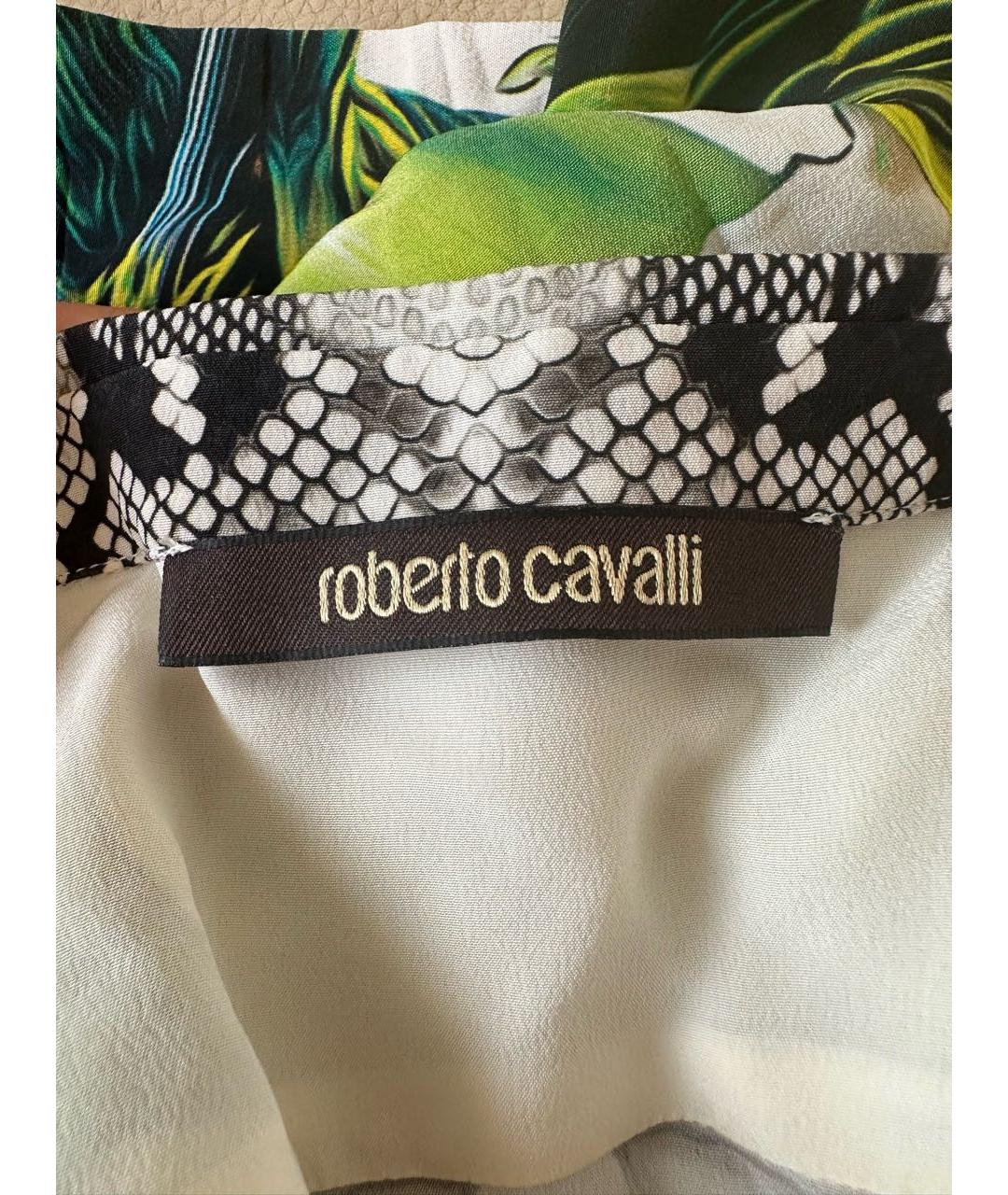ROBERTO CAVALLI Мульти шелковое повседневное платье, фото 4