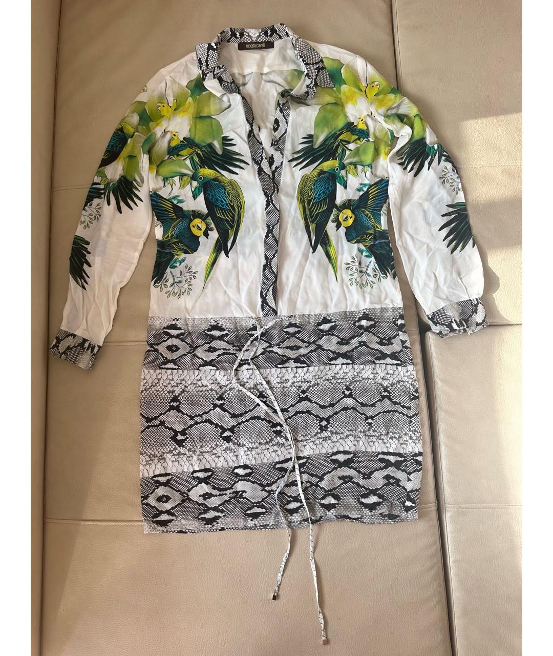 ROBERTO CAVALLI Мульти шелковое повседневное платье, фото 2