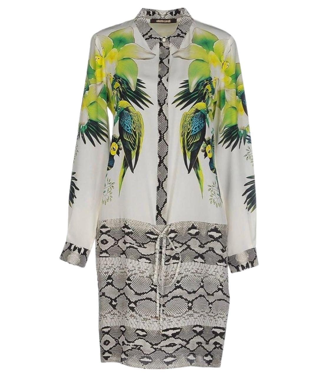 ROBERTO CAVALLI Мульти шелковое повседневное платье, фото 1