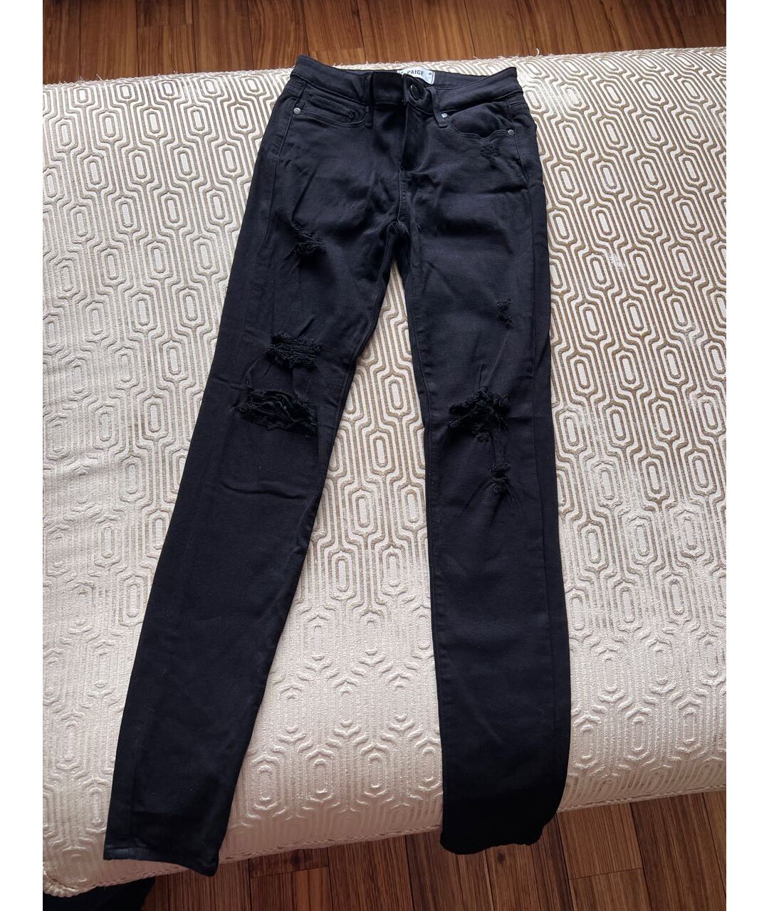 PAIGE Черные хлопковые джинсы слим, фото 2