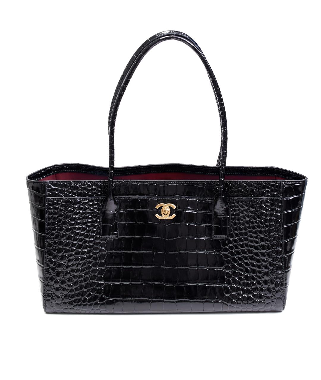 CHANEL Черная кожаная сумка тоут, фото 1