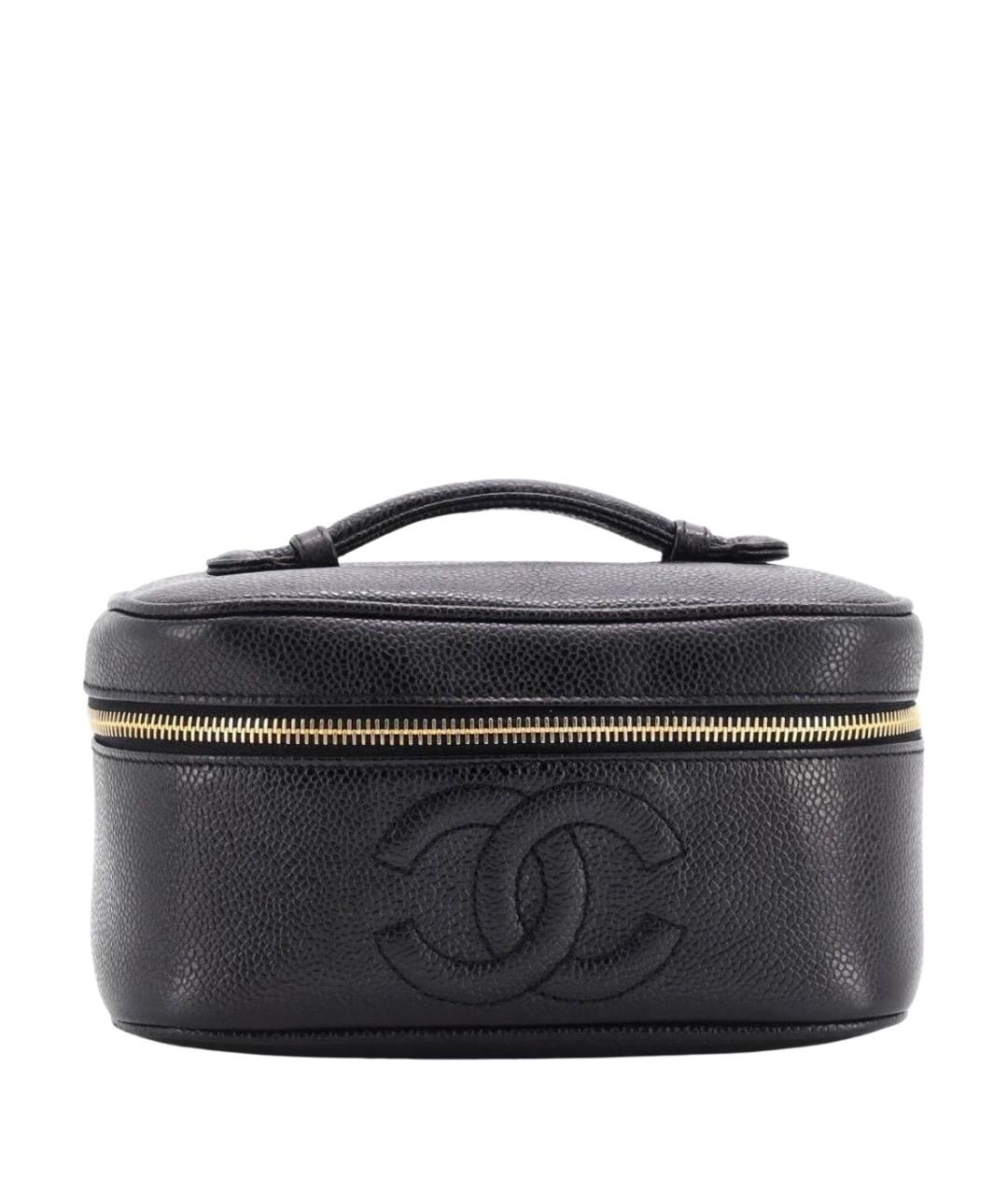 CHANEL Черная кожаная сумка с короткими ручками, фото 1