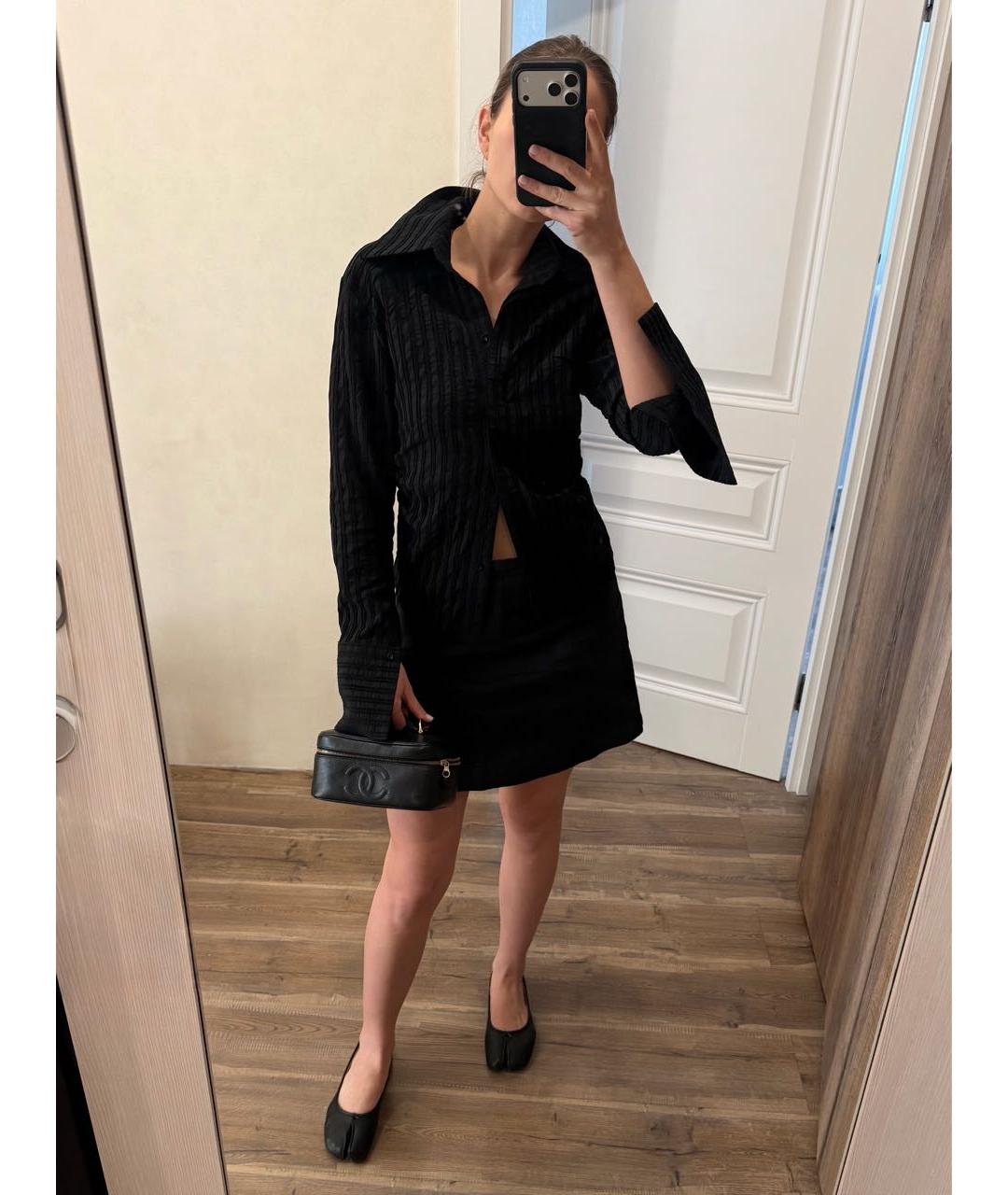 CHANEL Черная кожаная сумка с короткими ручками, фото 6