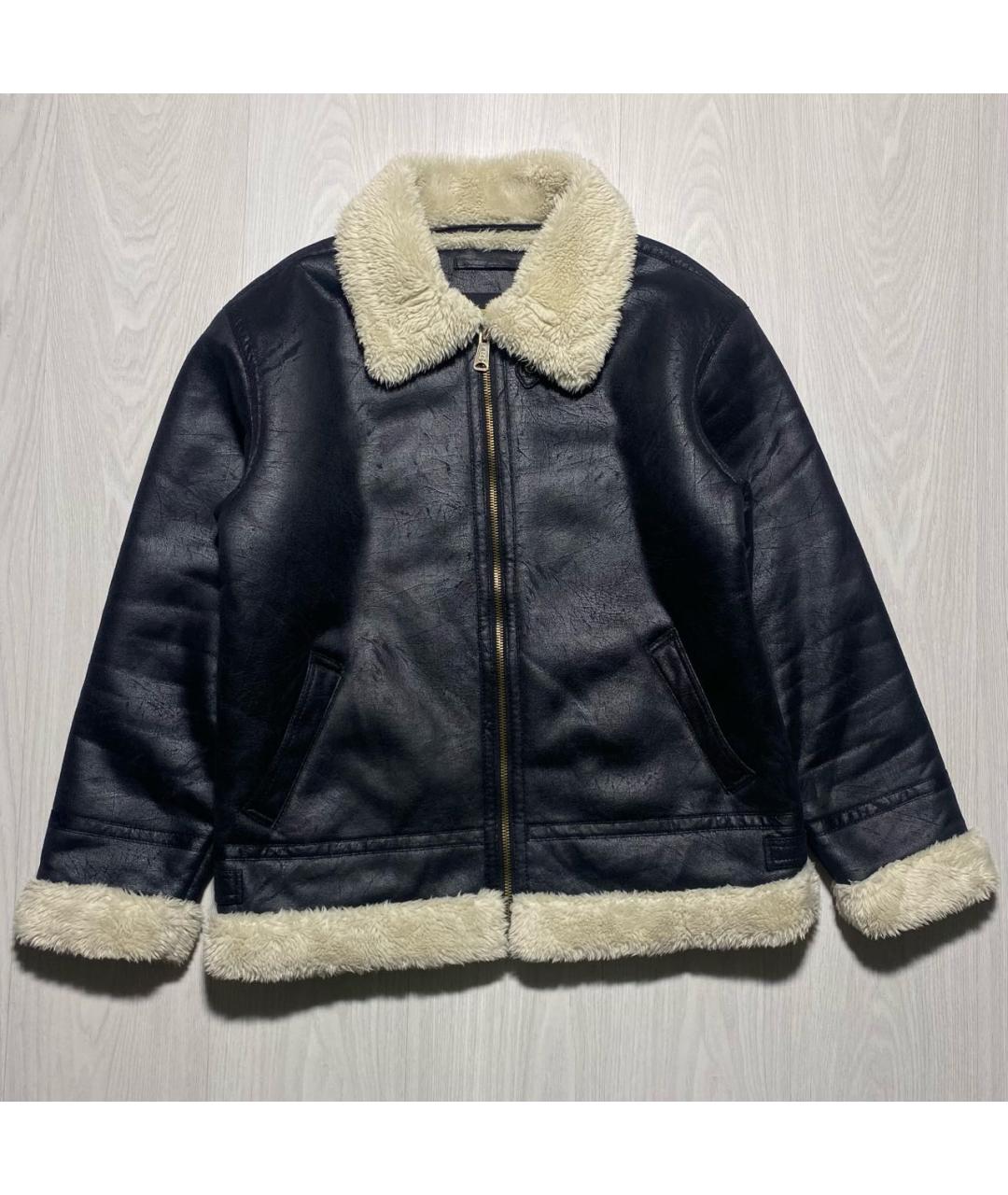 ALPHA INDUSTRIES Черная полиэстеровая дубленка/шуба, фото 5