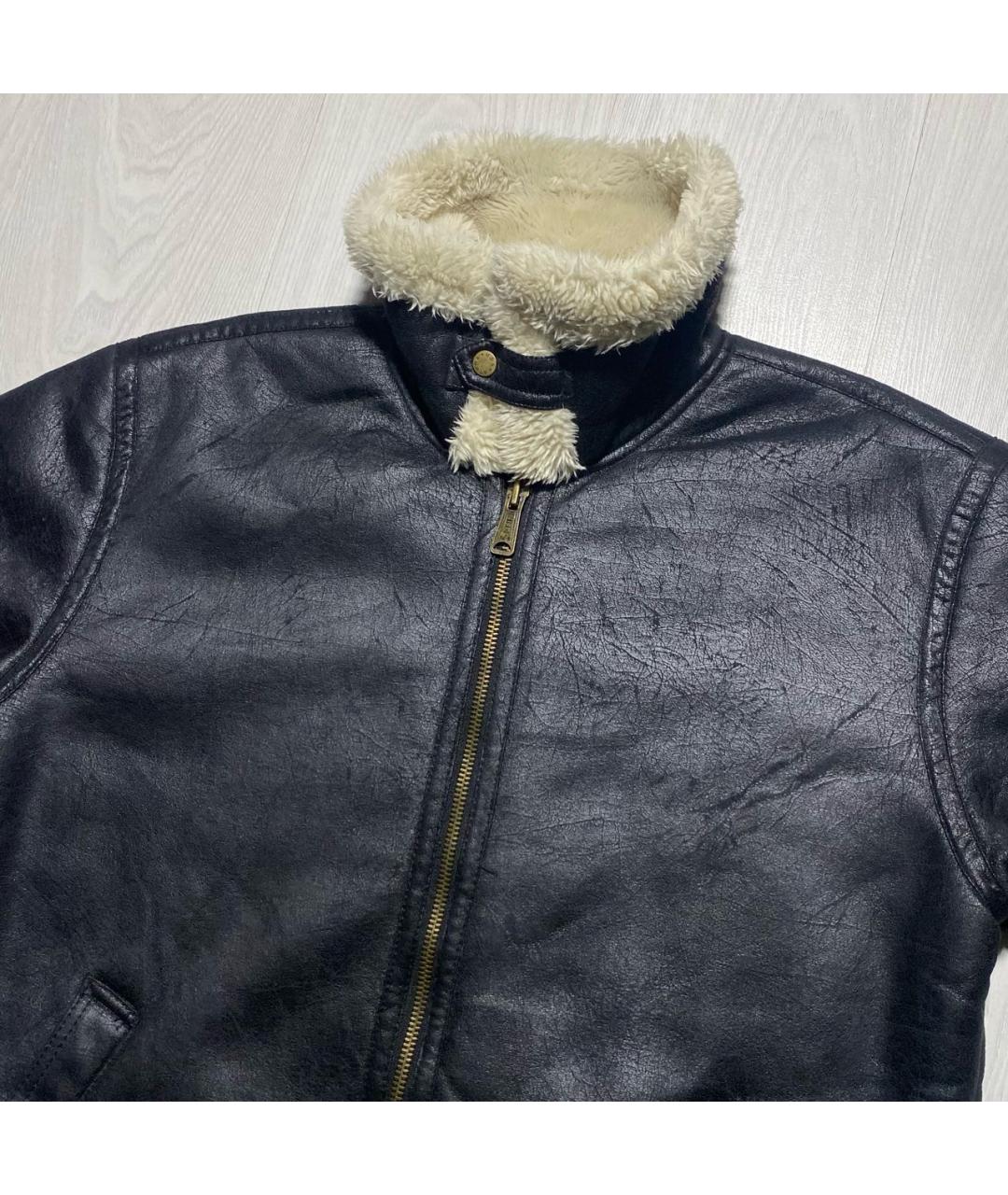 ALPHA INDUSTRIES Черная полиэстеровая дубленка/шуба, фото 4