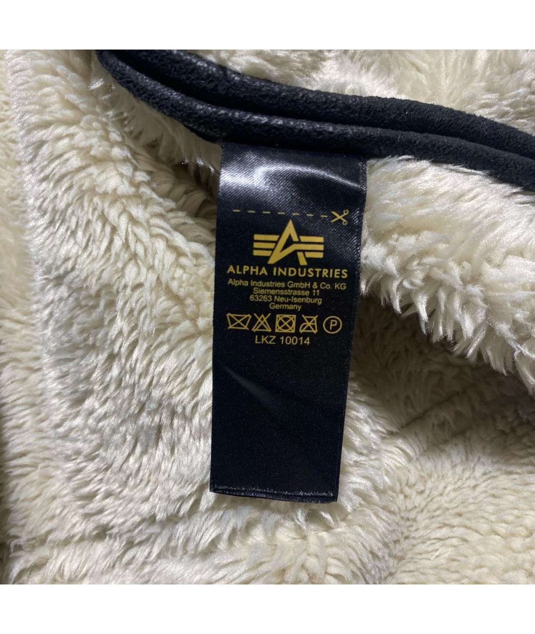 ALPHA INDUSTRIES Черная полиэстеровая дубленка/шуба, фото 8