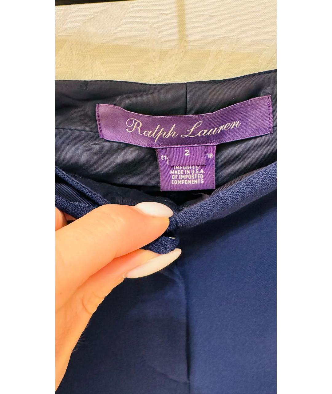 RALPH LAUREN PURPLE LABEL Темно-синие шерстяные брюки узкие, фото 4