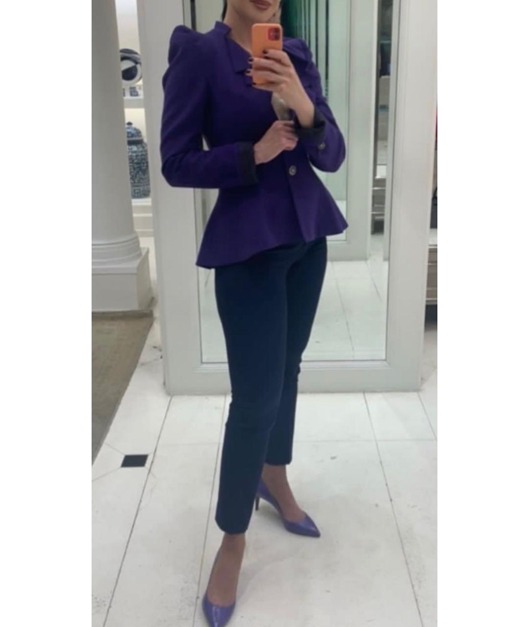 RALPH LAUREN PURPLE LABEL Темно-синие шерстяные брюки узкие, фото 6