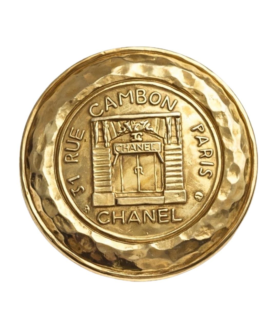 CHANEL Золотая металлическая булавка / брошь, фото 1