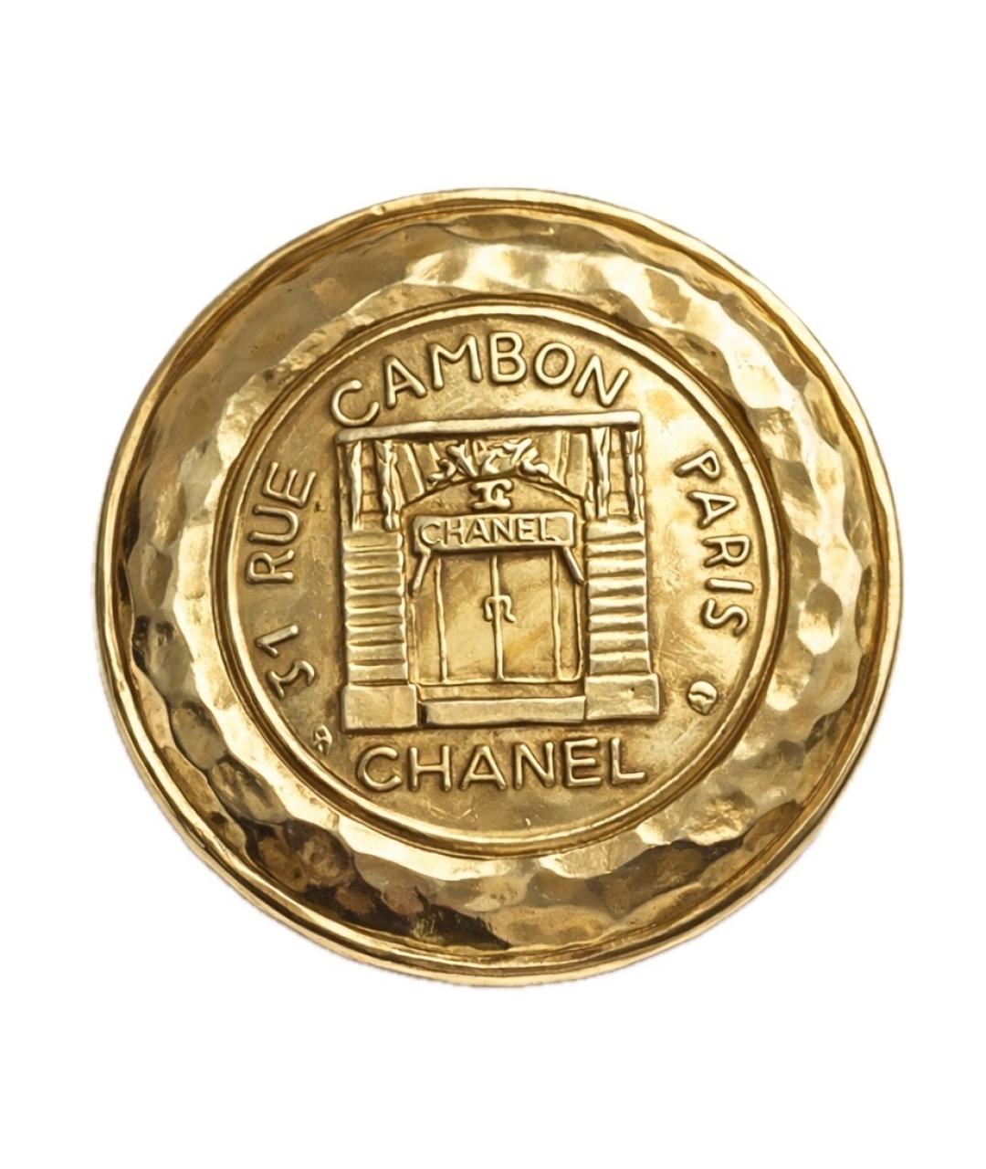 CHANEL Золотая металлическая булавка / брошь, фото 10
