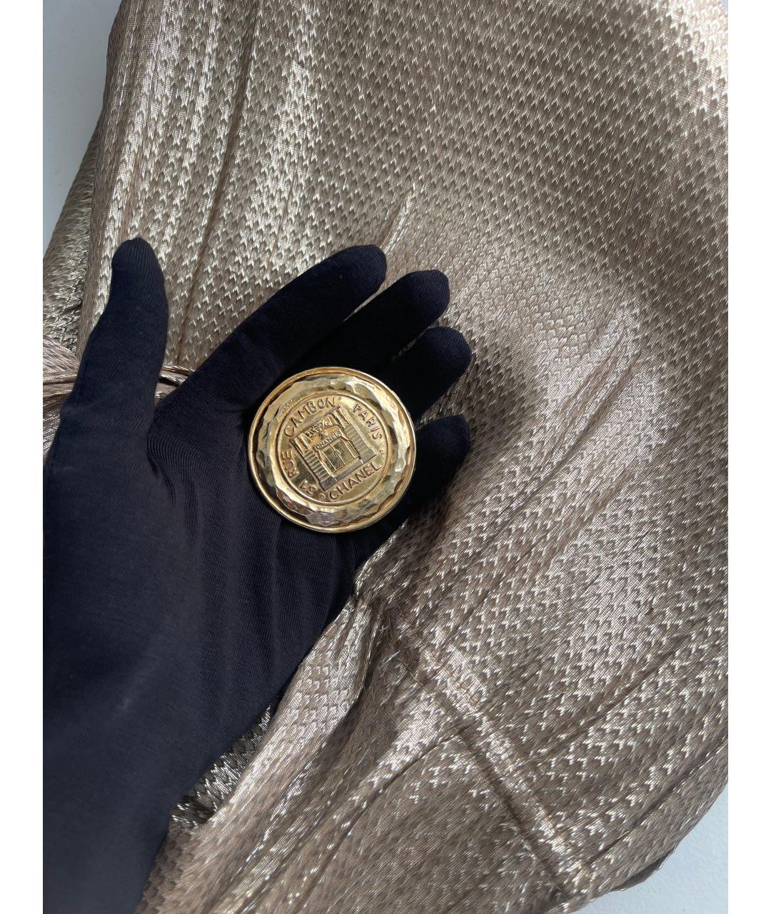 CHANEL Золотая металлическая булавка / брошь, фото 3