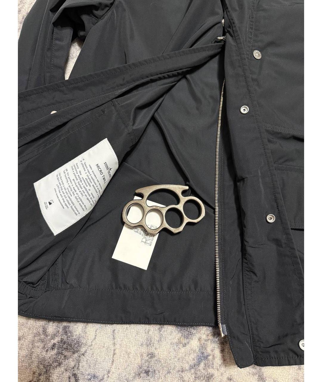STONE ISLAND Черная полиэстеровая куртка, фото 2