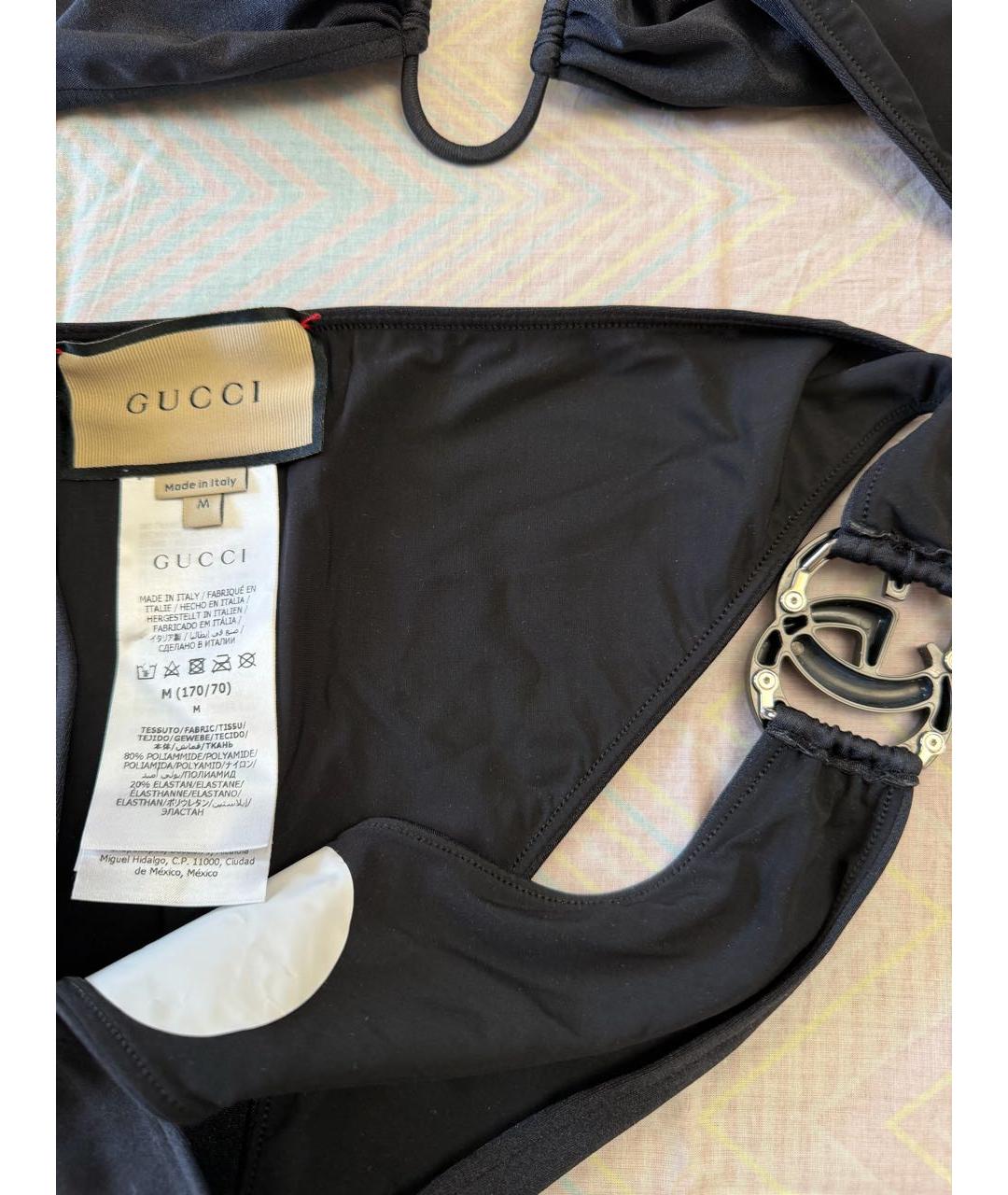 GUCCI Черный полиамидовый купальник, фото 5