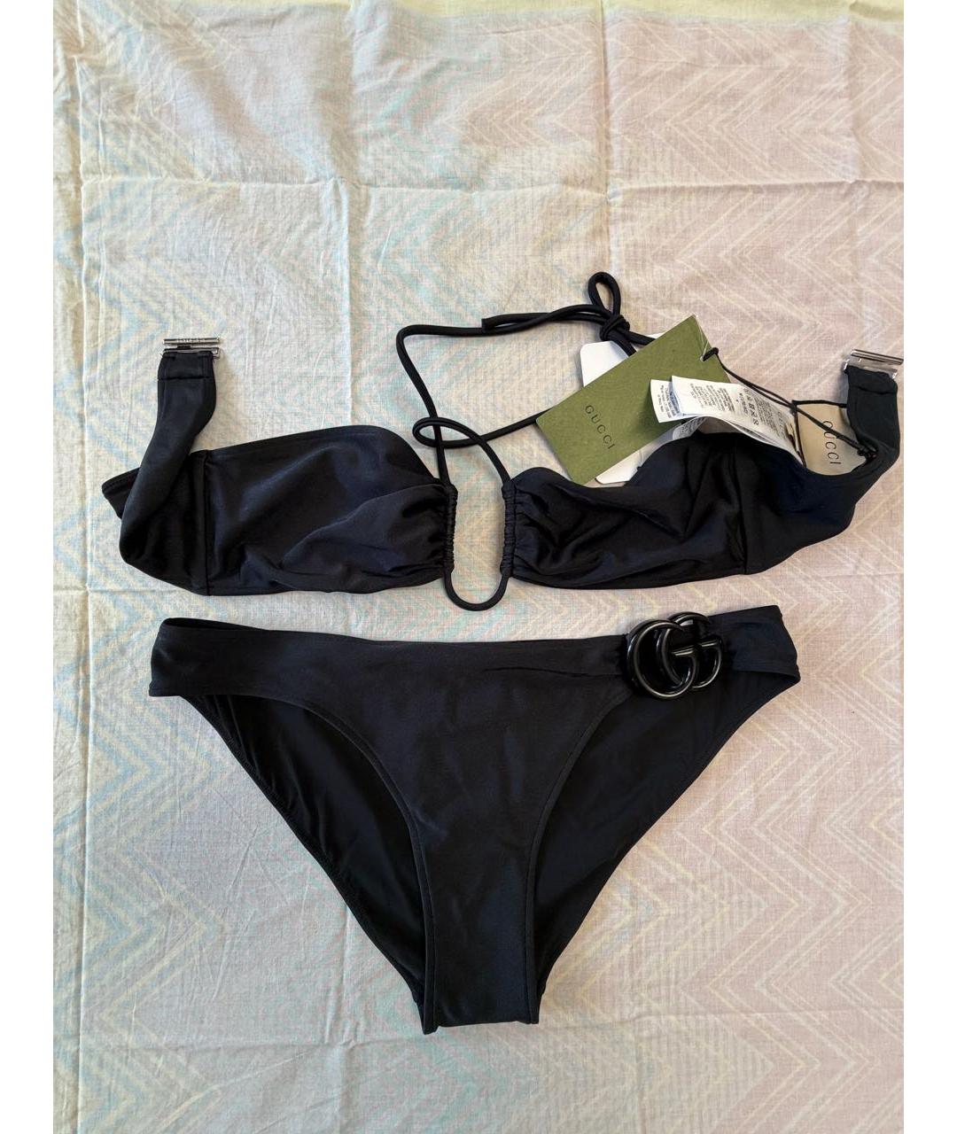 GUCCI Черный полиамидовый купальник, фото 2