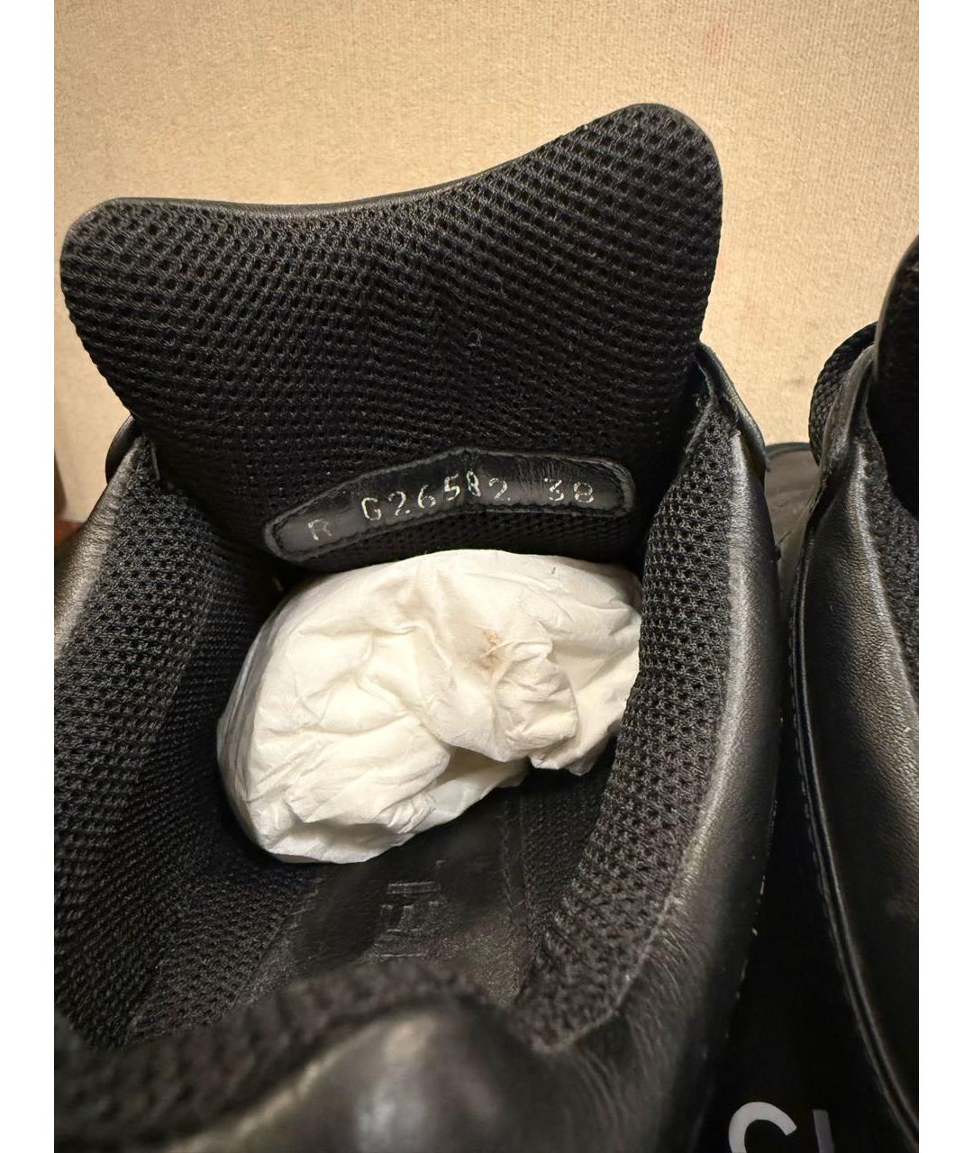 CHANEL Черные кожаные кроссовки, фото 5