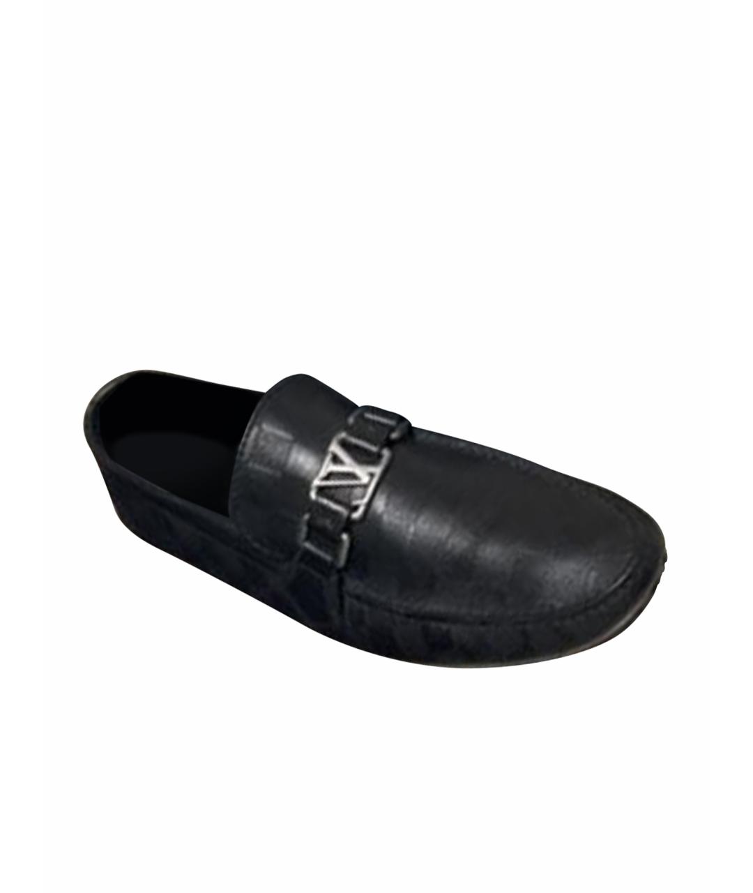 LOUIS VUITTON Черные мокасины из лакированной кожи, фото 1