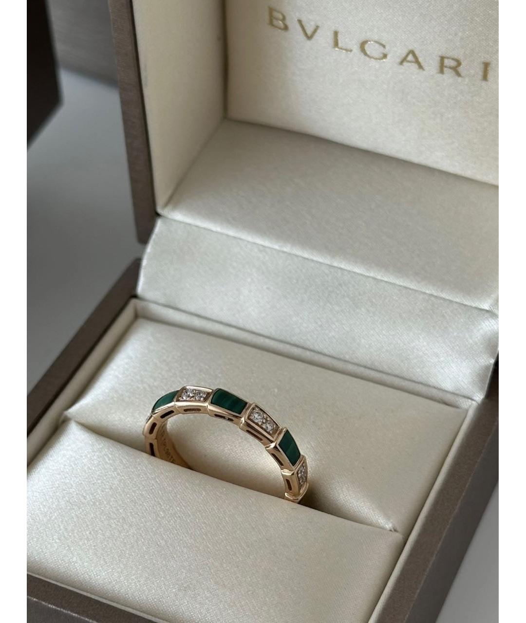 BVLGARI Зеленые кольцо из розового золота, фото 3