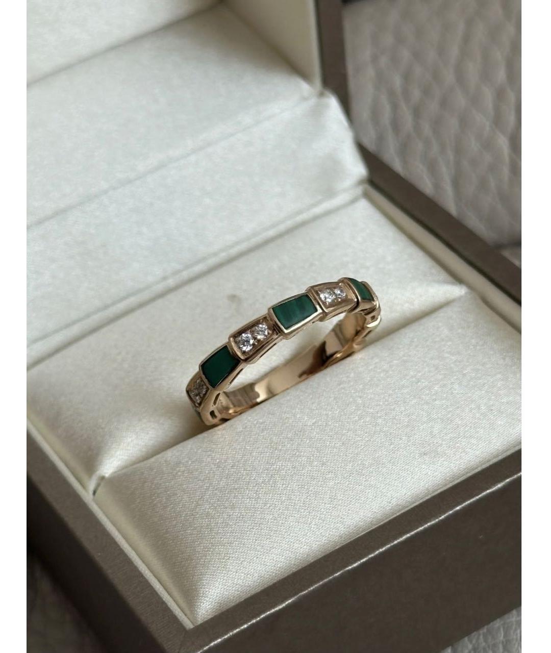 BVLGARI Зеленые кольцо из розового золота, фото 4