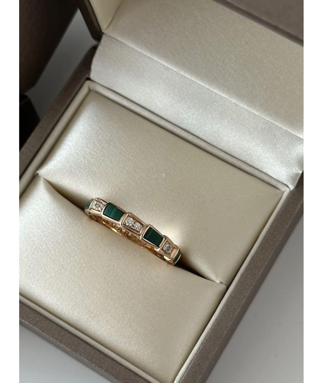 BVLGARI Зеленые кольцо из розового золота, фото 2