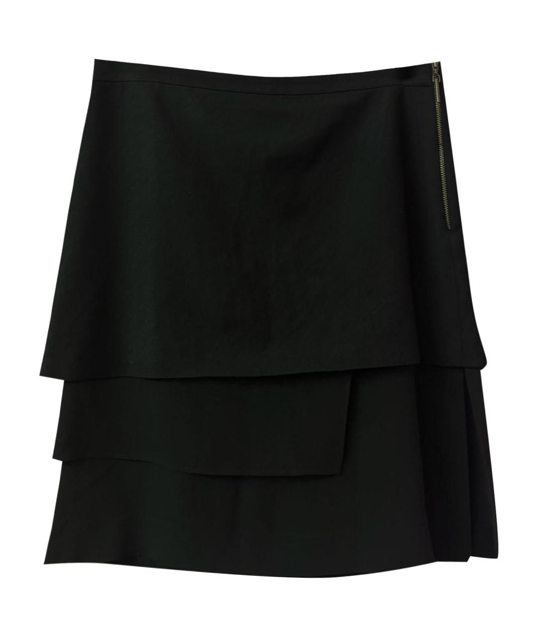 BRUNELLO CUCINELLI Черная шелковая юбка миди, фото 1