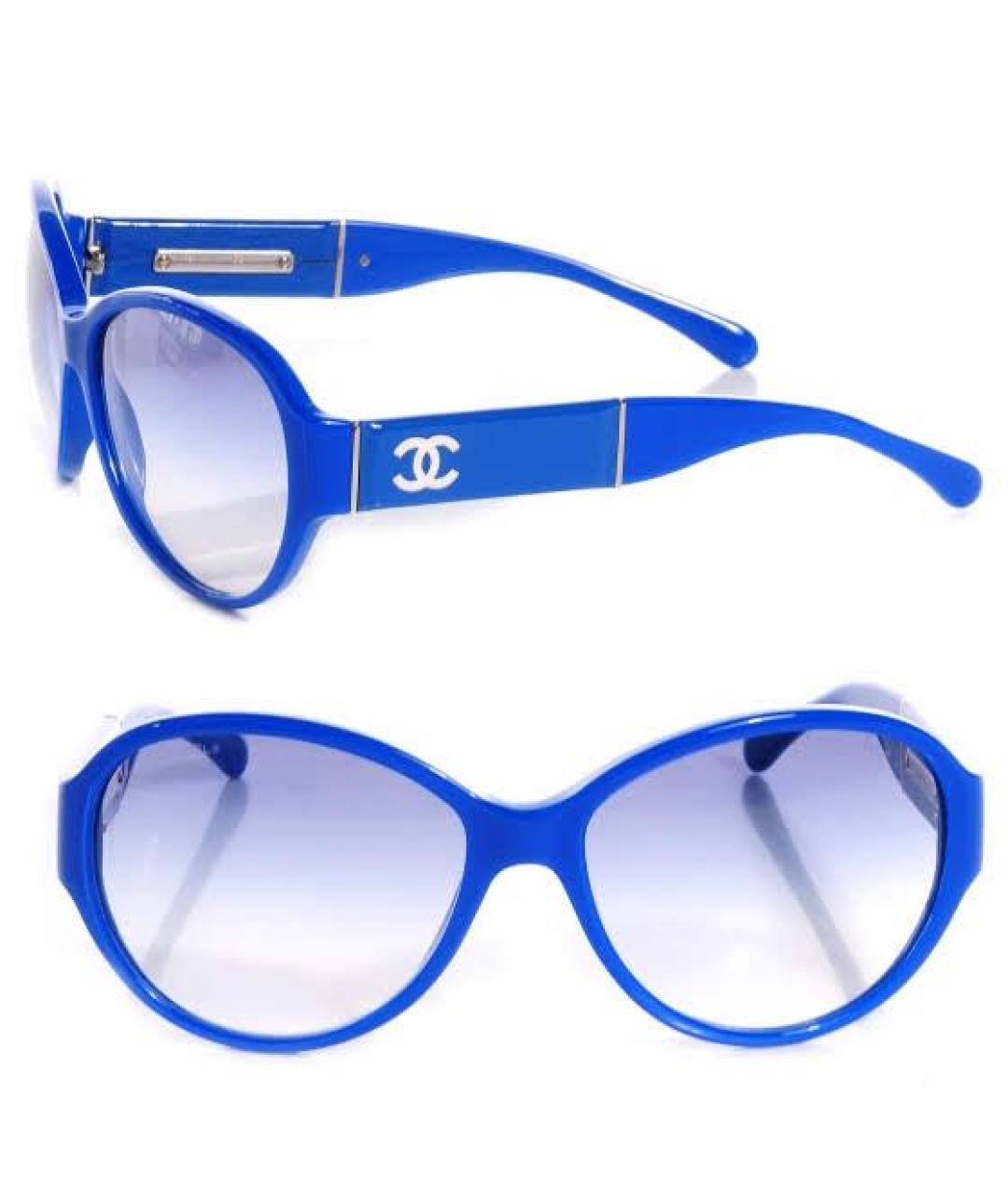 CHANEL Синие пластиковые солнцезащитные очки, фото 6