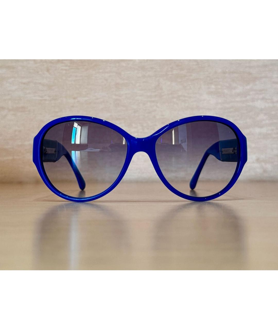 CHANEL Синие пластиковые солнцезащитные очки, фото 2