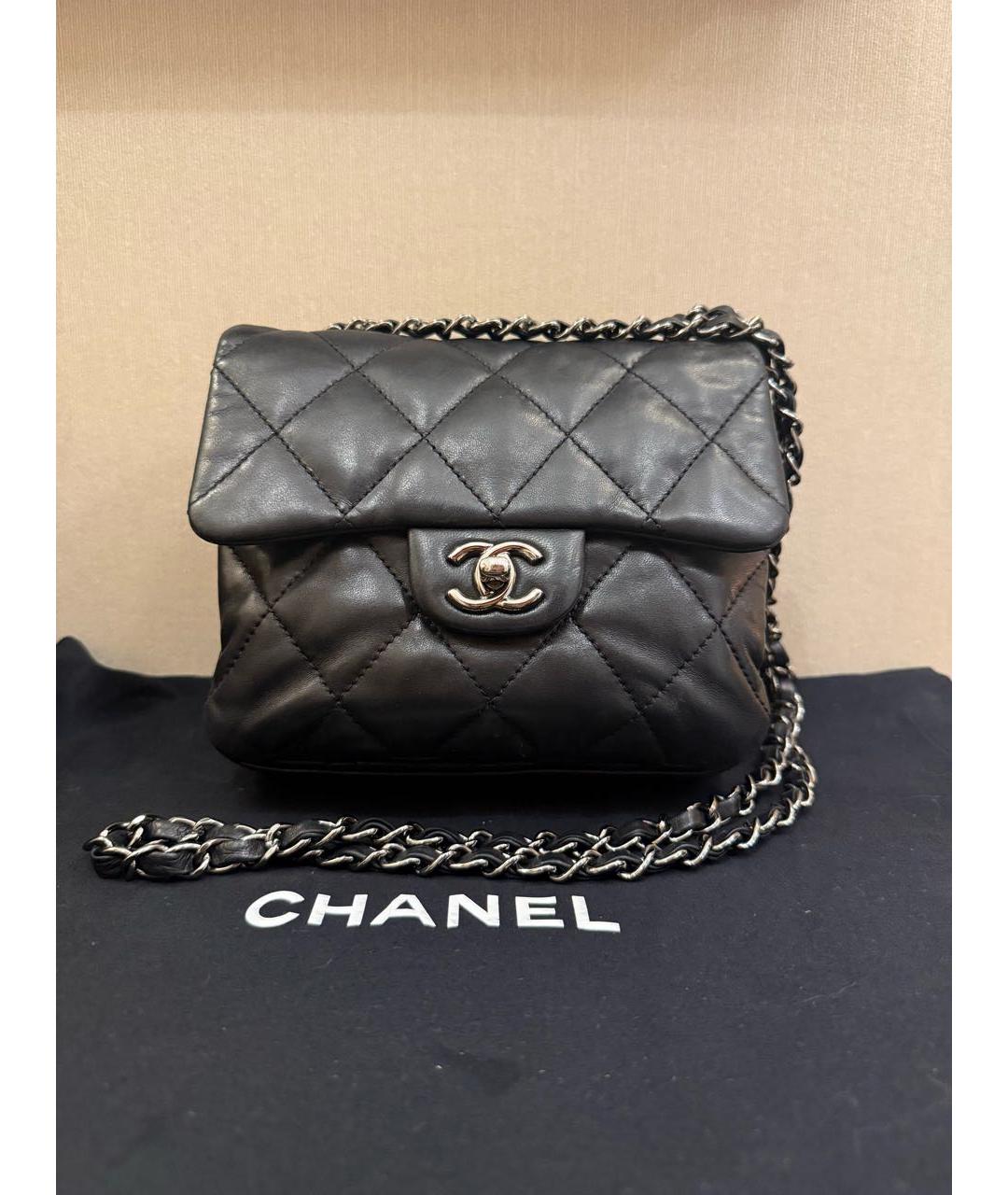 CHANEL Черная кожаная сумка через плечо, фото 5