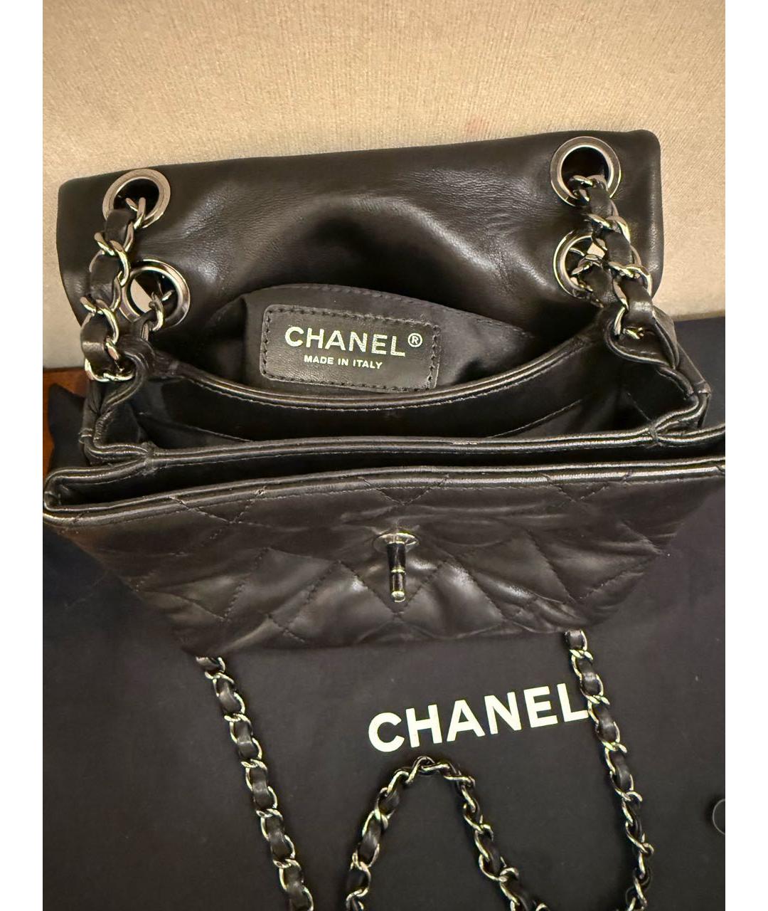 CHANEL Черная кожаная сумка через плечо, фото 4