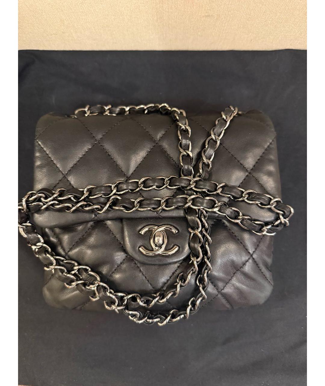 CHANEL Черная кожаная сумка через плечо, фото 3
