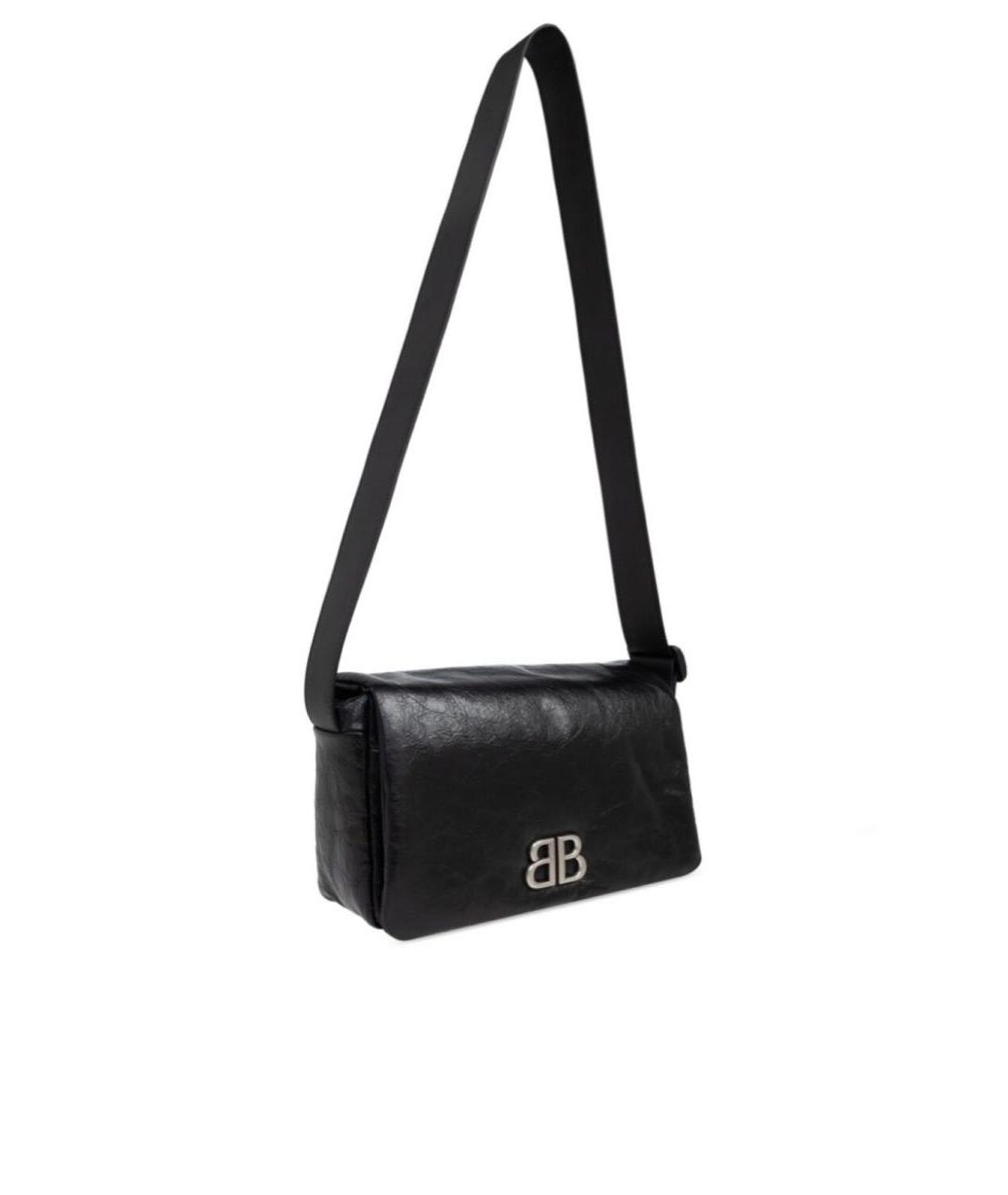 BALENCIAGA Черная кожаная сумка через плечо, фото 3