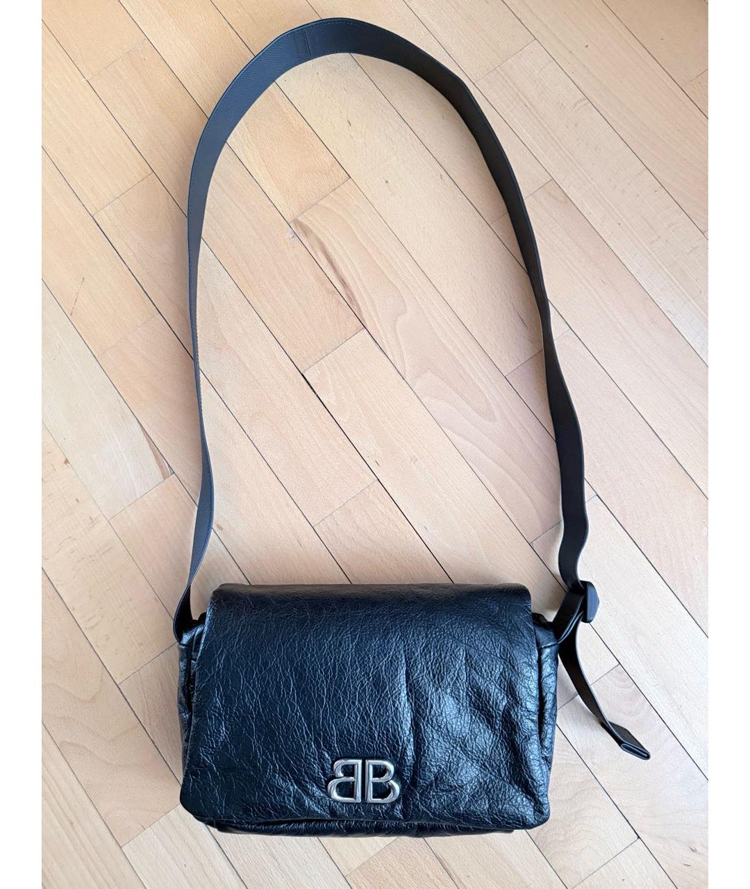 BALENCIAGA Черная кожаная сумка через плечо, фото 2