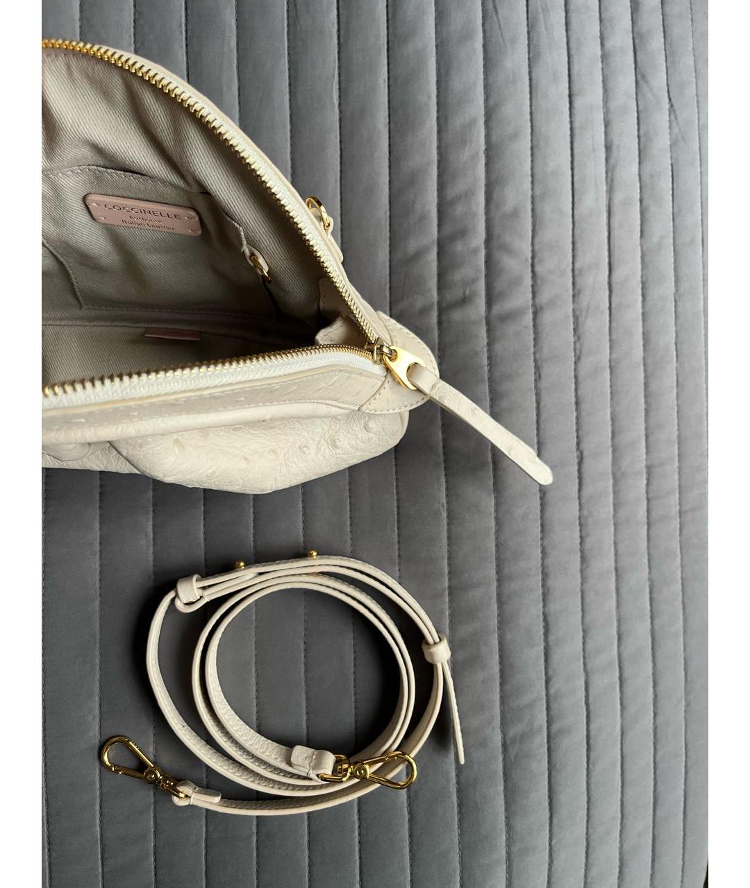 COCCINELLE Бежевая кожаная сумка через плечо, фото 3