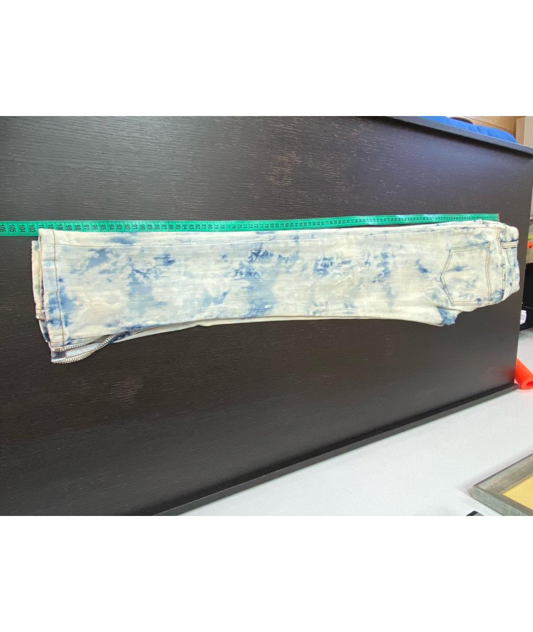 BALMAIN Голубые хлопко-эластановые джинсы слим, фото 8