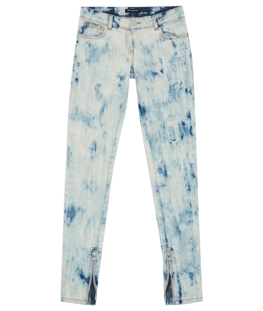 BALMAIN Голубые хлопко-эластановые джинсы слим, фото 1