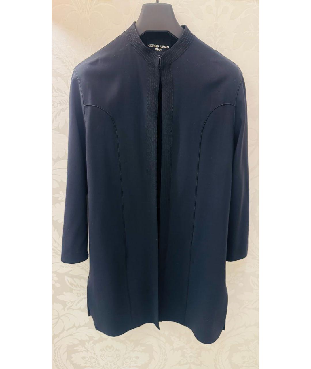 GIORGIO ARMANI Темно-синее шерстяное пальто, фото 2