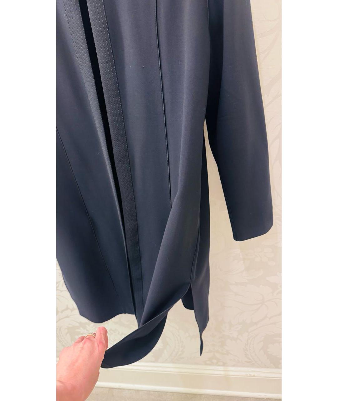 GIORGIO ARMANI Темно-синее шерстяное пальто, фото 4