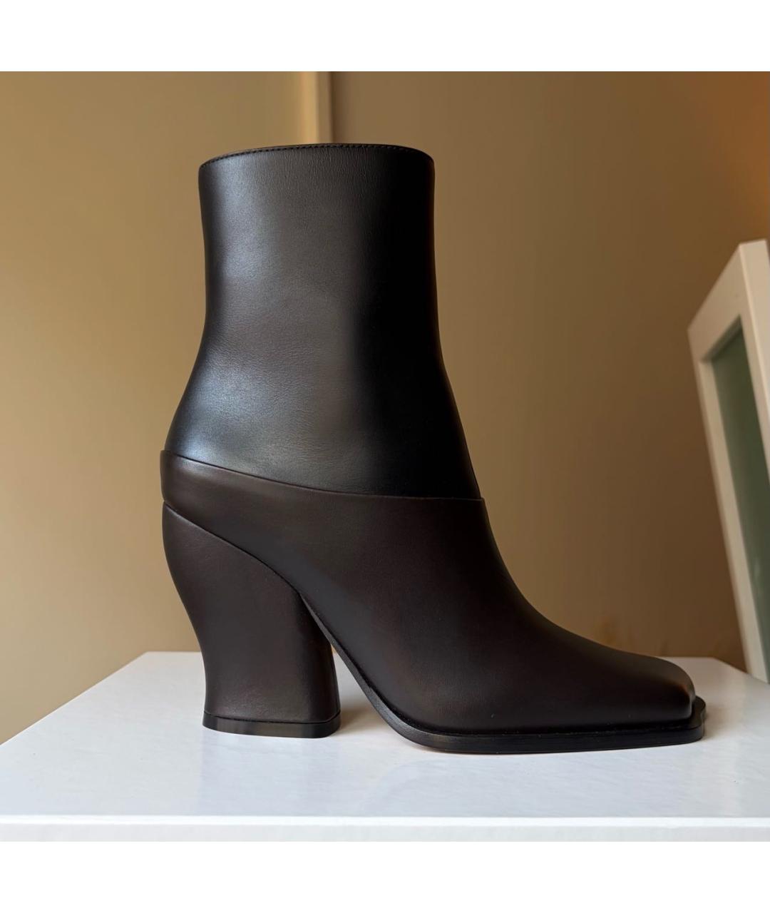 LOEWE Коричневые кожаные ботильоны, фото 7